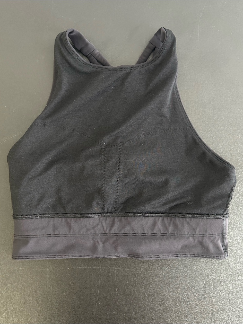 LULULEMON Size 6 Black Sport Bra High Neck Criss Cross Back - Picture 5 of 6